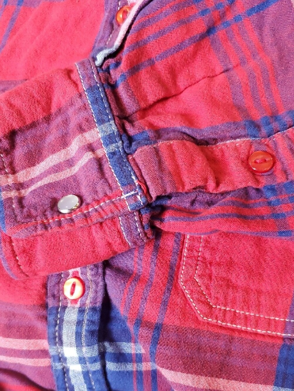 Kuhl Women’s Red & Blue Plaid Button-Down Shirt - Picture 7 of 12
